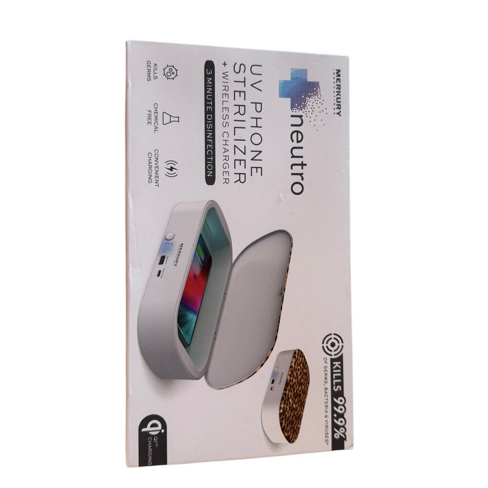 Merkury Neuto UV Phone Sterilizer + Wireless Charger - Open Box, Qi Charging